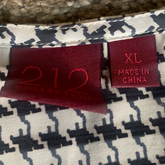 212 Collection Black White Hounstooth Pattern Sleeveless Blouse XL - Picture 3 of 4